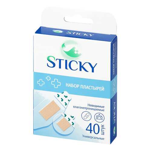 Пластырь Sticky влагостойкий невидимый набор 40 шт. в Фармакопейка