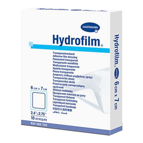 Самофиксирующаяся повязка HARTMANN Hydrofilm 6 см х 7 см прозрачная 10 шт. в Фармакопейка