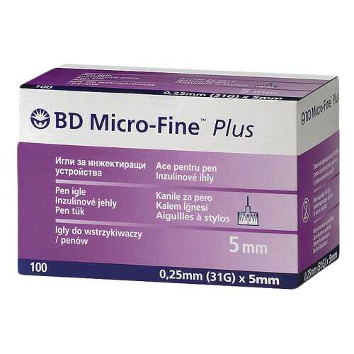 Иглы BD Micro-Fine Plus для шприц-ручки 0,25 х 5 мм 100 шт. в Фармакопейка