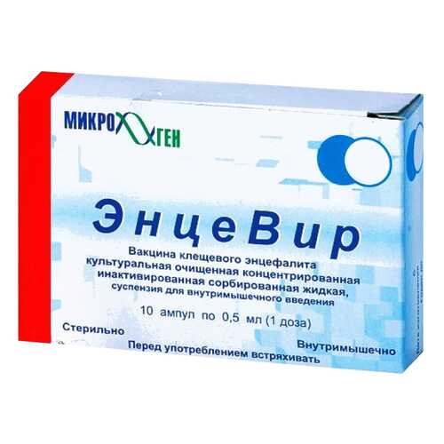 ЭнцеВир вакцина клещевого энцефалита суспензия для в/м введ.0,5 мл/доза амп.0,5 мл 10 шт. в Фармакопейка