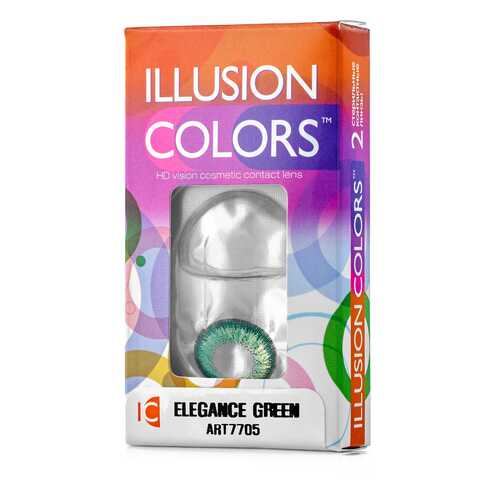 Контактные линзы ILLUSION colors Elegance 2 линзы -1.5D green зеленый в Фармакопейка