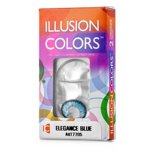 Контактные линзы ILLUSION colors Elegance 2 линзы -2.5D blue синий в Фармакопейка