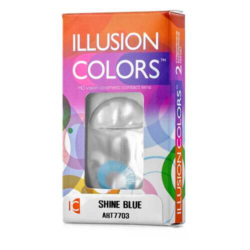 Контактные линзы ILLUSION colors Shine 2 линзы -1.0D blue голубой в Фармакопейка