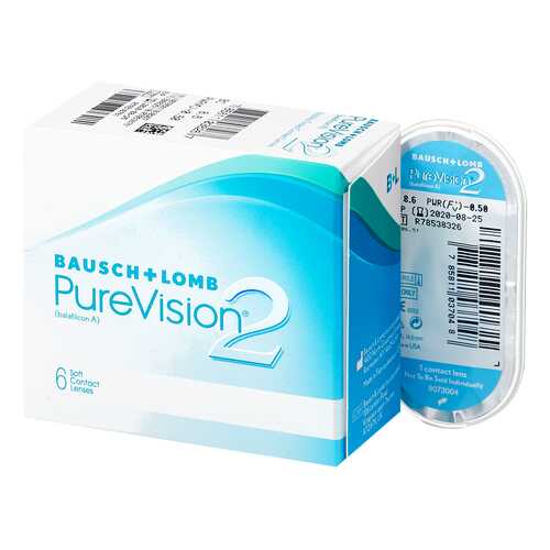 Контактные линзы PureVision 2 6 линз -0,25 в Фармакопейка