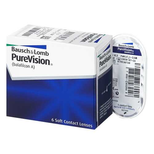 Контактные линзы PureVision 6 линз R 8,3 -5,25 в Фармакопейка