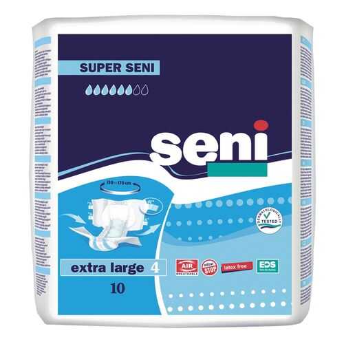 Подгузники для взрослых SENI Super Seni Extra Large, 10 шт (XL10-JA1) в Фармакопейка