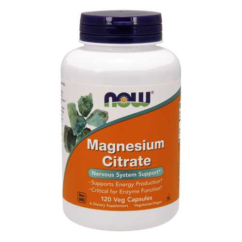 Магний NOW Magnesium Citrate Caps 120 капс. без вкуса в Фармакопейка